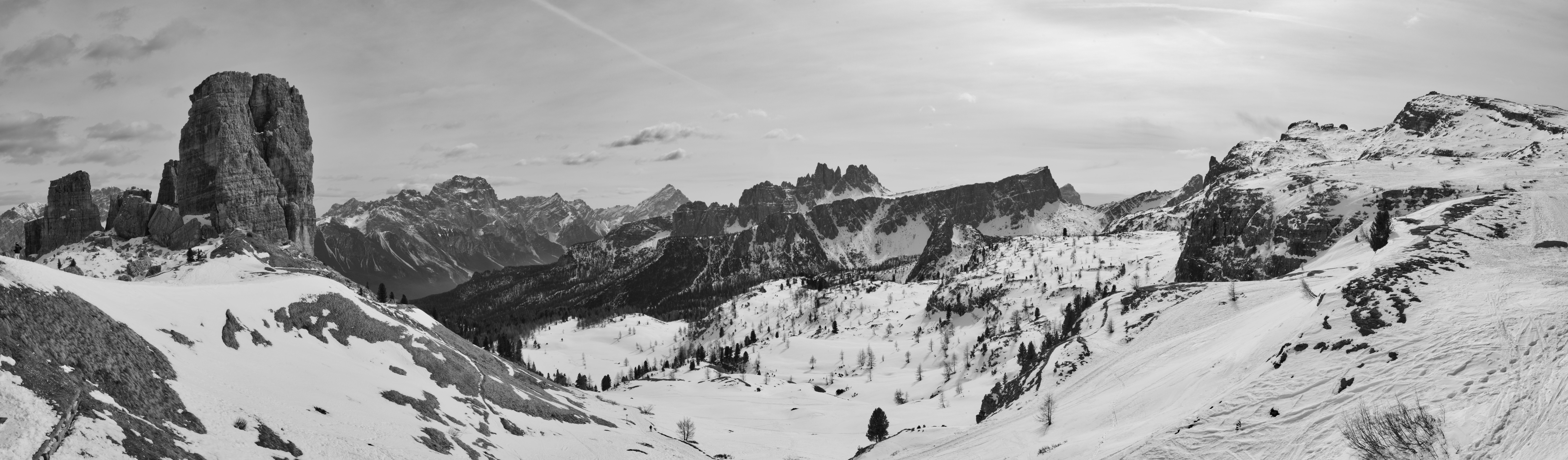 Cinque Torri B&W Pano